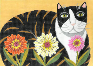 click here to view larger image of Petal Pushers - Cat (hand painted canvases)