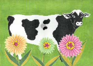 click here to view larger image of Petal Pushers - Cow (hand painted canvases)