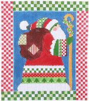 click here to view larger image of Checkered Father Christmas (hand painted canvases)