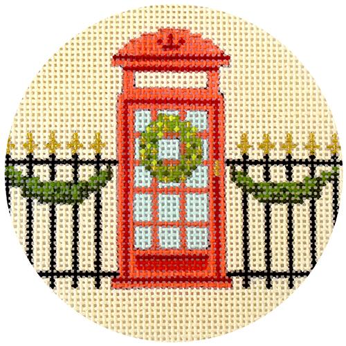 click here to view larger image of Christmas in London - Telephone Box (hand painted canvases)