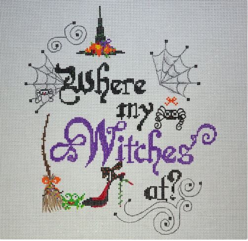 click here to view larger image of Where My Witches At !  (hand painted canvases)