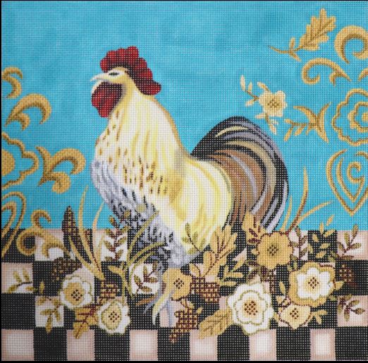click here to view larger image of Checkerboard Rooster (hand painted canvases)