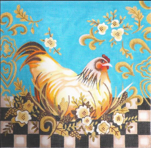 click here to view larger image of Checkerboard Hen (hand painted canvases)
