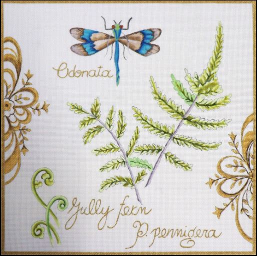 click here to view larger image of Botanical Dragonfly (hand painted canvases)