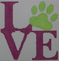 click here to view larger image of Love Paw - Pink (hand painted canvases)