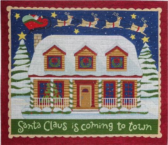 click here to view larger image of Santa Claus is coming to Town (hand painted canvases)