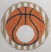 click here to view larger image of Monogram Round - Basketball (hand painted canvases)