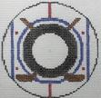 click here to view larger image of Monogram Round - Hockey (hand painted canvases)