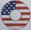 click here to view larger image of Monogram Round - Flag (hand painted canvases)