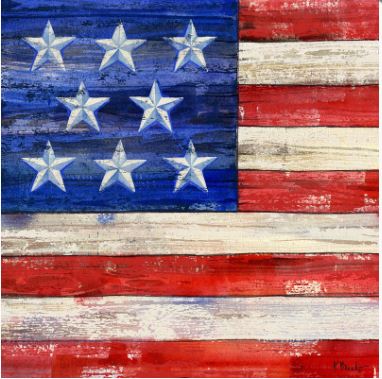 click here to view larger image of All-American Flag I Coaster (hand painted canvases)