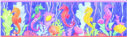 click here to view larger image of Seahorse Border (hand painted canvases)