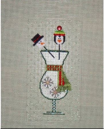 click here to view larger image of Christmas Drink - Snowflake   (hand painted canvases)