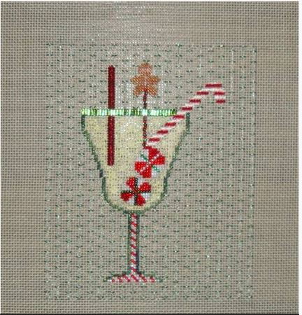 click here to view larger image of Christmas Drink - Candy Cane  (hand painted canvases)