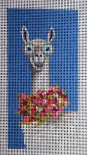 click here to view larger image of Llama - Single Eyeglass Case (hand painted canvases)