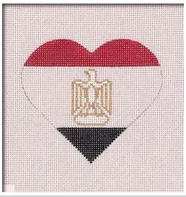 click here to view larger image of Egyptian Flag Heart   (hand painted canvases)