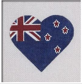 click here to view larger image of New Zealand Flag Heart   (hand painted canvases)