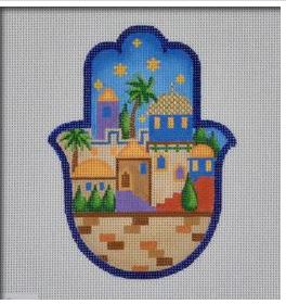 click here to view larger image of Jerusalem Hamsa (hand painted canvases)