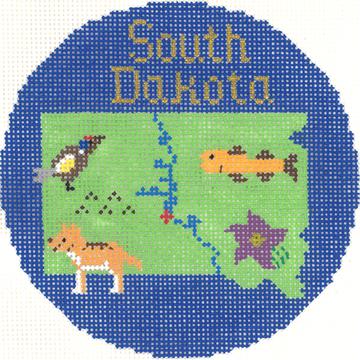 click here to view larger image of South Dakota Ornament (hand painted canvases)