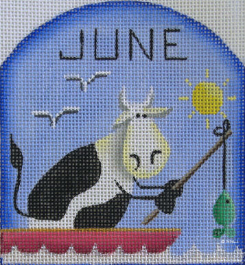 click here to view larger image of Moo Fishing - June (hand painted canvases)