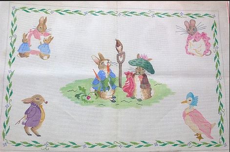 click here to view larger image of Peter Rabbit & Friends Rug/Wall Hanging  (hand painted canvases 2)