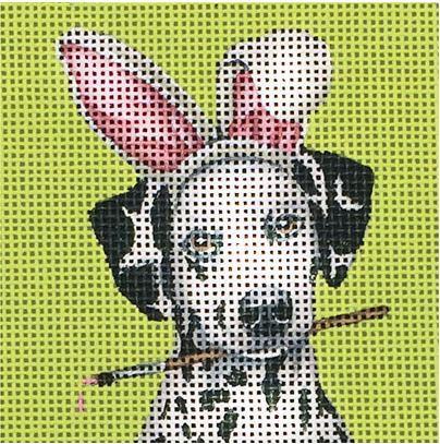 click here to view larger image of Easter Dalmation          (hand painted canvases)