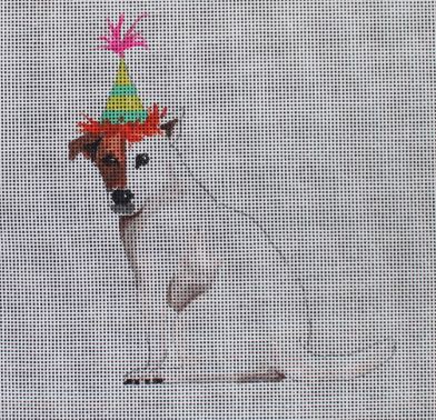 click here to view larger image of Jack Russell Birthday Hat (hand painted canvases)