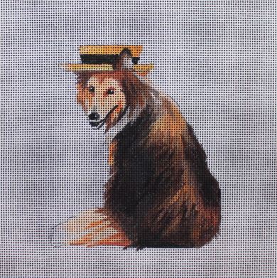 click here to view larger image of Collie Straw Hat (hand painted canvases)