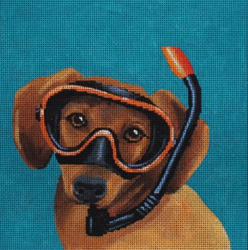 click here to view larger image of Dog Diver (hand painted canvases)