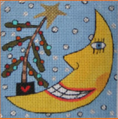 click here to view larger image of Christmas Moon (hand painted canvases)