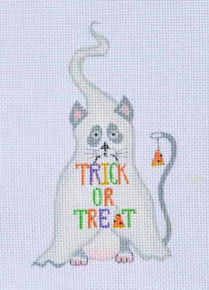 click here to view larger image of Trick or Treat Cat (hand painted canvases)