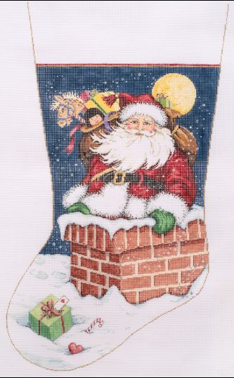 click here to view larger image of Snow Flurries Stocking (hand painted canvases)