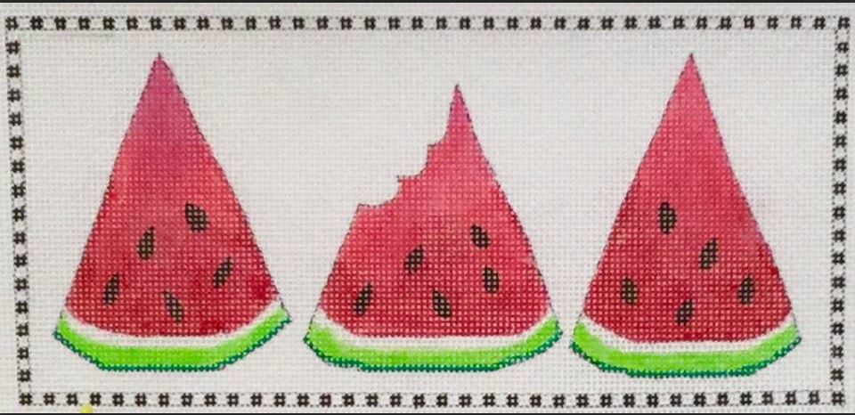click here to view larger image of 3 Little Watermelon Wedges (hand painted canvases)
