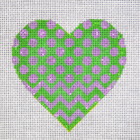 click here to view larger image of Happy Heart #2 Green (hand painted canvases)