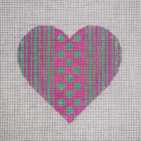 click here to view larger image of Happy Heart #5 in Pink (hand painted canvases)