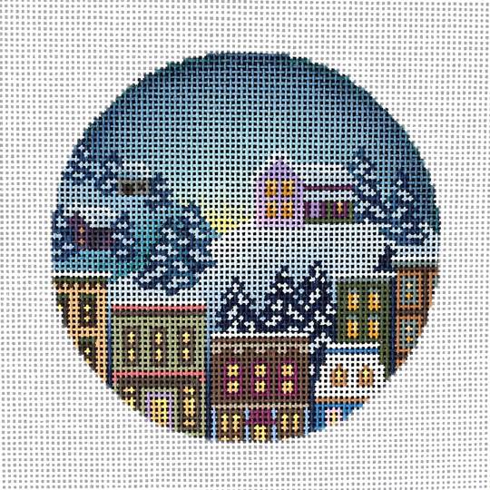 click here to view larger image of House in Winter Ornament (hand painted canvases)