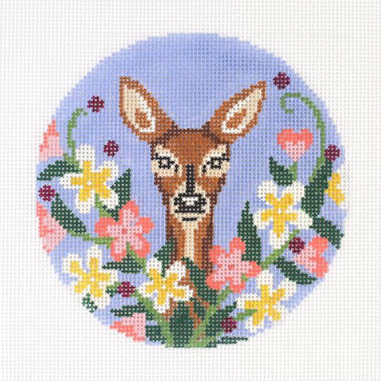 click here to view larger image of Wildflower Doe Ornament (hand painted canvases)
