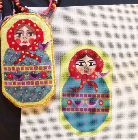 click here to view larger image of Russian Doll Scissor Case  (hand painted canvases)