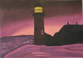 click here to view larger image of Evening Lighthouse (hand painted canvases)