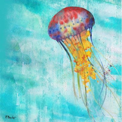 click here to view larger image of Arianna Jellyfish I (hand painted canvases)