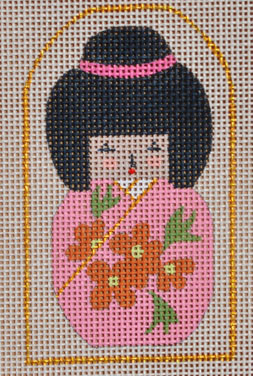 click here to view larger image of Mini Pink Geisha  (hand painted canvases)