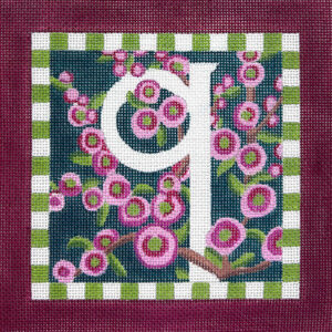 click here to view larger image of Floral Letter Q (hand painted canvases)