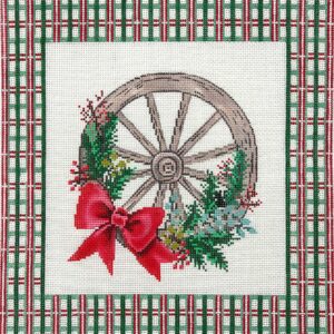 click here to view larger image of Christmas Wagon Wheel (hand painted canvases)