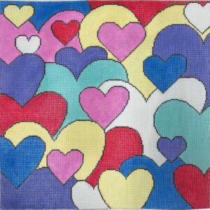click here to view larger image of Bright Hearts (hand painted canvases)