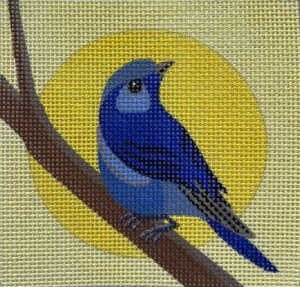 click here to view larger image of Blue Bird on Yellow (hand painted canvases)