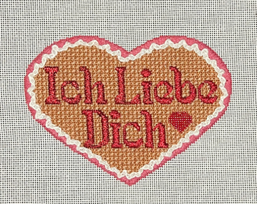 click here to view larger image of Ich Liebe Dich Heart w/SG (hand painted canvases)
