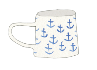click here to view larger image of Anchor Mug (hand painted canvases)