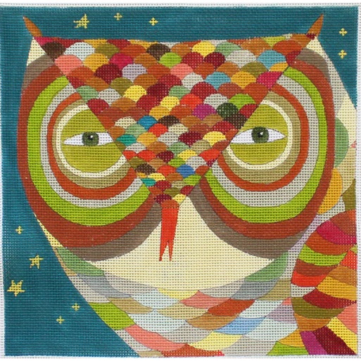 click here to view larger image of Colorful Owl (hand painted canvases)