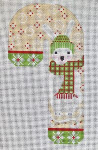 click here to view larger image of Woodland Creatures Candy Cane - Rabbit (hand painted canvases)