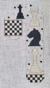 click here to view larger image of Chess Candy Cane (hand painted canvases)