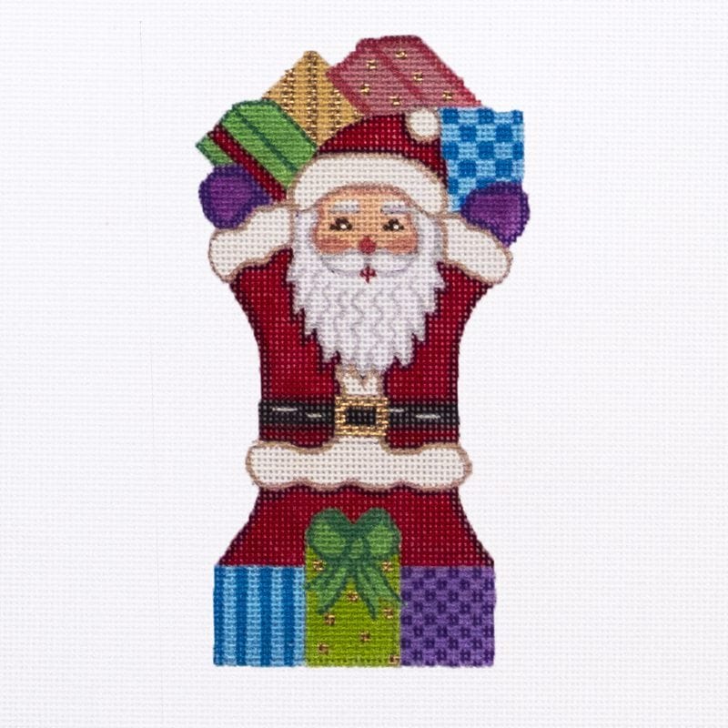 click here to view larger image of Shaped Ornament Santa/Presents LO-3 (hand painted canvases)